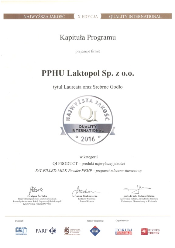 Srebrne Godło dla Laktopolu